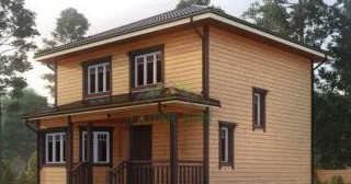 Двухэтажный дом из бруса в Донецке от Кампрок - строительство от 136760 руб.