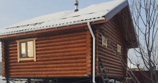 Баня из оцилиндрованного бревна под ключ в Донецке - от 136760 рублей